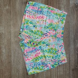 Lilly Pulitzer pull on watercolor Ocean View board shorts